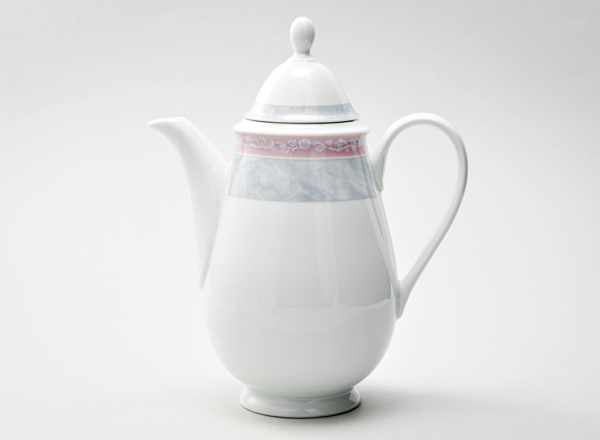 Кофейник Серый мрамор с розовым кантом Яна