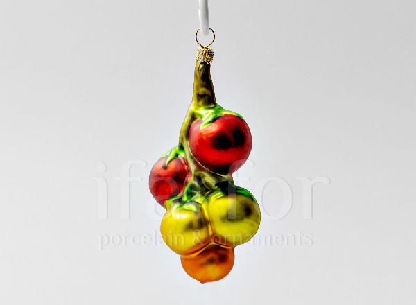 Christmas tree toy Berries and fruits. Sprig of tomatoes