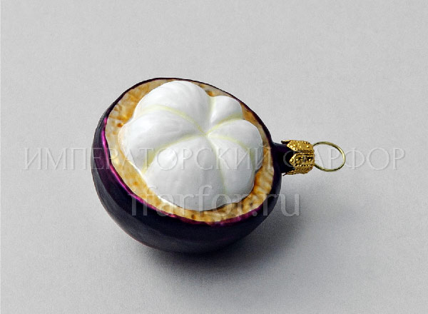 Елочная игрушка Ягоды и фрукты. Половинка мангустина