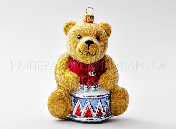 Елочная игрушка Мишка Тедди. Мишка Тедди с барабаном