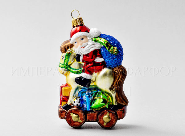 Christmas tree toy Santa Claus on a horse