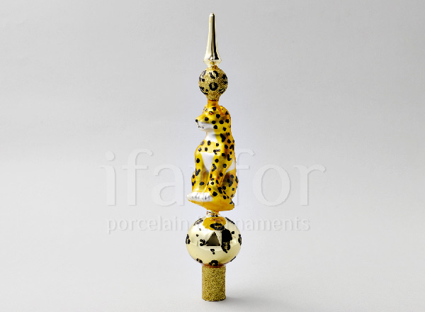 Елочная игрушка Верхушка для елки Леопард