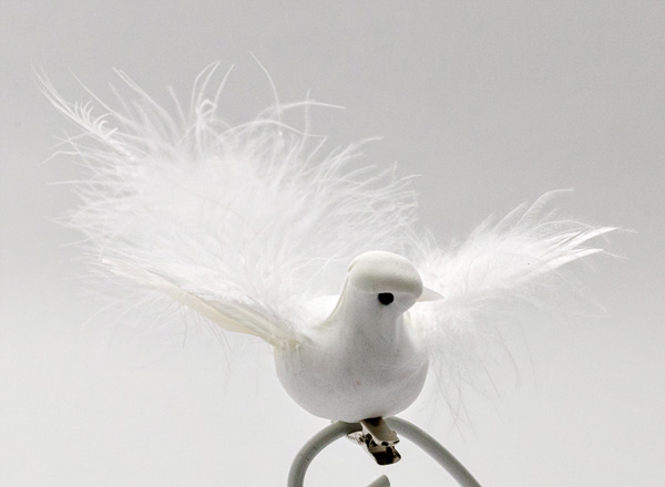 Елочная игрушка Голубь на прищепке 1