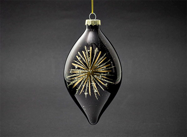 Елочная игрушка Конус Звездная вспышка черный