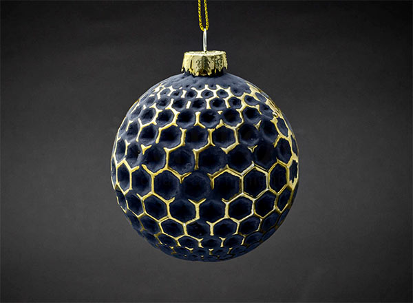 Елочная игрушка Шар Шар-сота черный