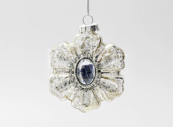 Елочная игрушка Ювелирная снежинка с камнем