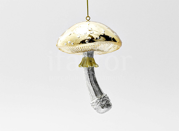 Елочная игрушка Грибы. Металлический гриб