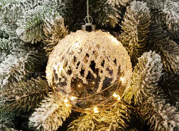 Елочная игрушка Светящийся шар с декором 10LED