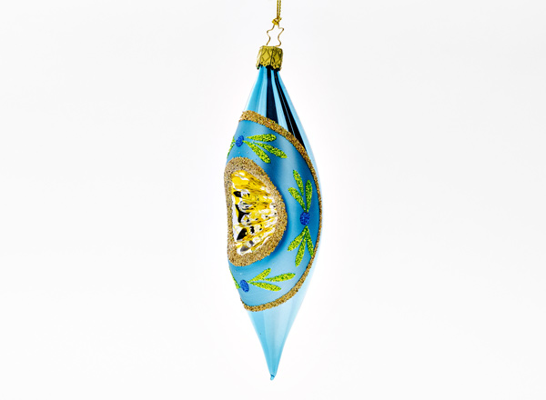 Елочная игрушка Конус-рефлектор голубой
