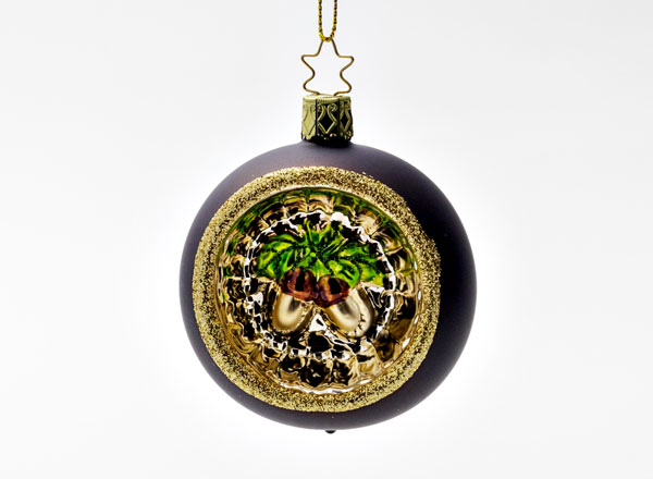 Елочная игрушка Шар-рефлектор Желуди
