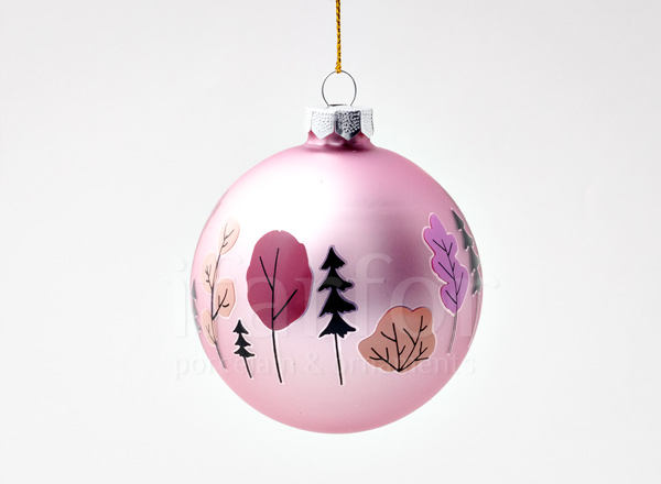 Елочная игрушка Шар Розовый румянец. Лес