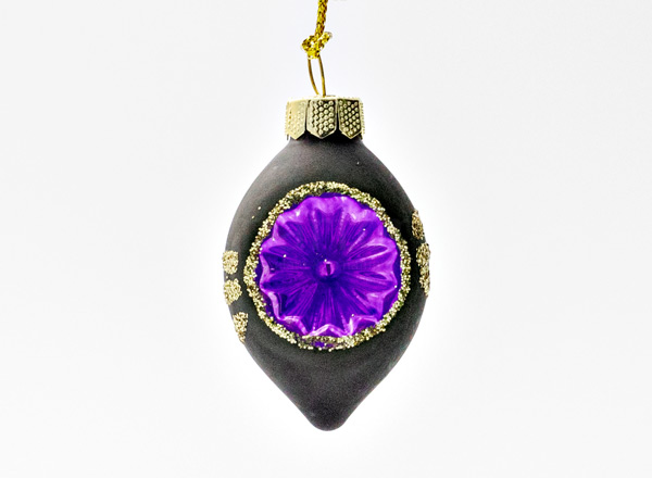 Елочная игрушка Конус-рефлектор мини черно-сиреневый