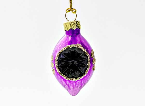 Елочная игрушка Конус-рефлектор мини сиренево-черный