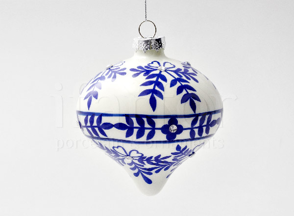 Christmas tree toy Drop White with blue ornaments