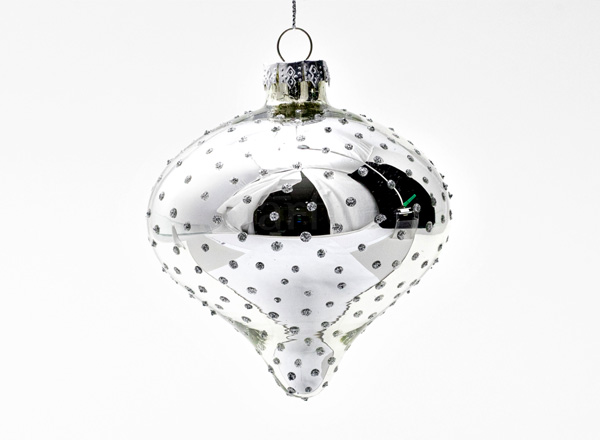 Christmas tree toy Drop Silver with rhinestonesrn