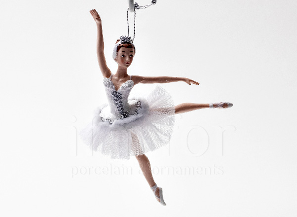 Елочная игрушка Балерина Белый лебедь