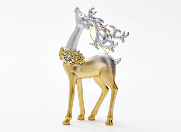 Елочная игрушка Олень с серебряными рогами