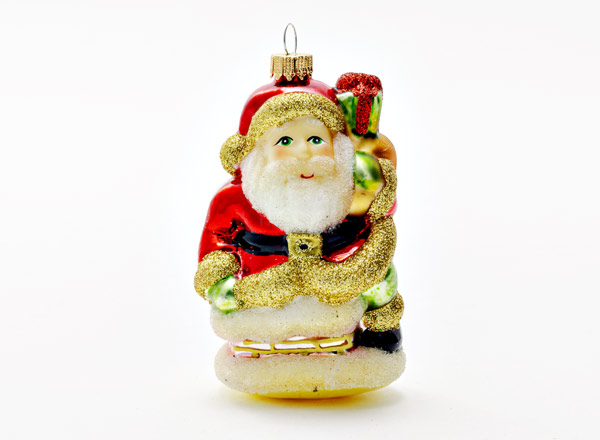 Christmas tree toy Santa Claus with a bag of gifts