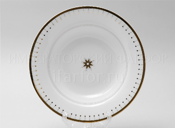 Тарелка глубокая Азур золотой