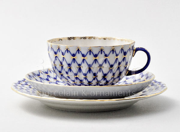 Комплект трехпредметный Кобальтовая сетка Тюльпан