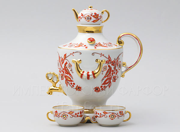Wine set 3-items Russian motifs 2/3 Cheerful samovar