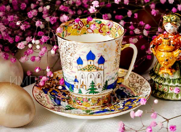 Чашка с блюдцем кофейная Русь Майская