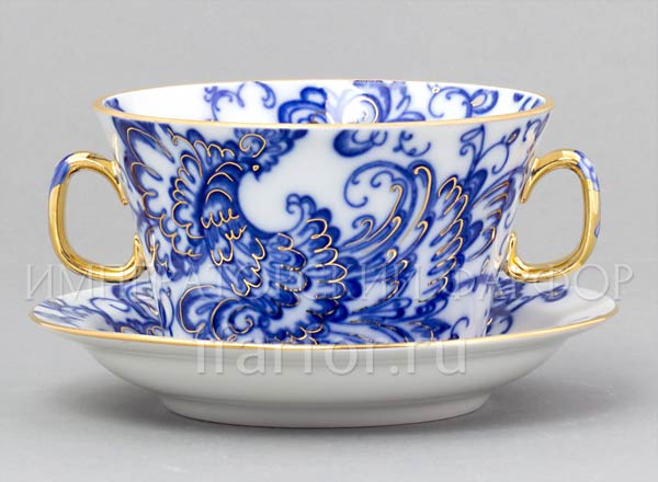 Чашка с блюдцем бульонная Поющий сад Молодежная