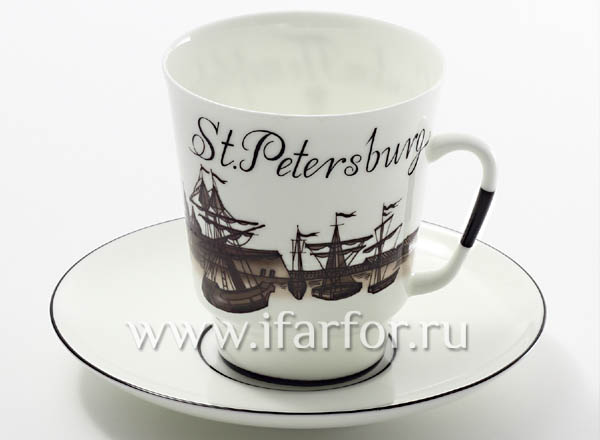 Чашка с блюдцем До свидания Петербург 6 Майская