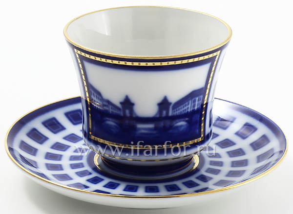 Чашка с блюдцем чайная Мост Ломоносова Банкетная