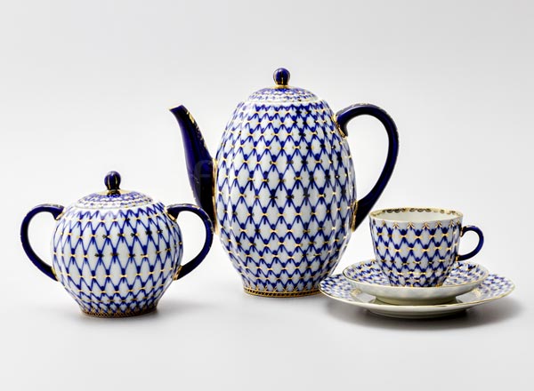 Сервиз кофейный Кобальтовая сетка 6/20 Тюльпан