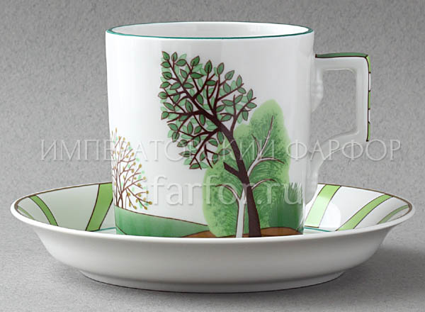 Чашка с блюдцем чайный Времена года. Весна. Гербовая