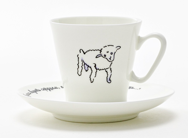 Чашка с блюдцем кофейная Любопытный Черный кофе