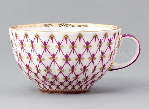 Чашка чайная без блюдца Сетка-блюз 2 Тюльпан