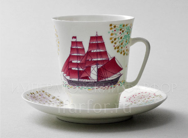Чашка с блюдцем кофейная Волшебная ночь Майская