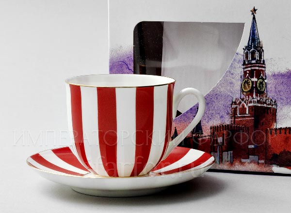 Чашка с блюдцем в подарочной коробке Да и нет (красный) Ландыш