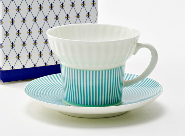 Чашка с блюдцем чайная Геометрия 3 Волна