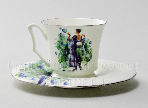 Чашка с блюдцем кофейная Четыре сезона любви. Весна Юлия