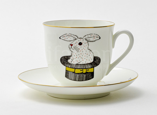 Чашка с блюдцем кофейная Фокус счастье Ландыш