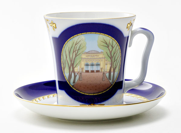 Бокал с блюдцем Летний сад Петра Ленинградский