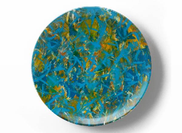 Декоративная тарелка Грег Ван Дайк Синяя композиция 13