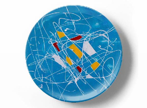 Декоративная тарелка Грег Ван Дайк Синяя композиция 2