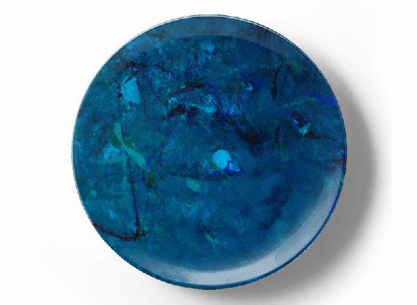 Декоративная тарелка Грег Ван Дайк Синяя композиция 4