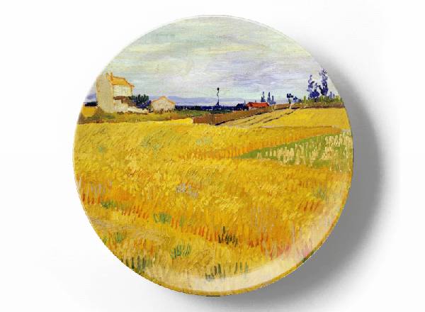 Декоративная тарелка Винсент Ван Гог Пшеничное поле со снопами