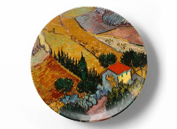 Декоративная тарелка Винсент Ван Гог Пейзаж с домом и пахарем