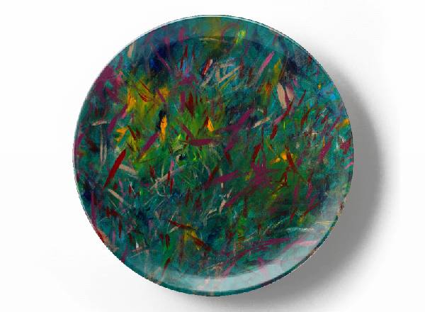 Декоративная тарелка Грег Ван Дайк Зеленая композиция 3