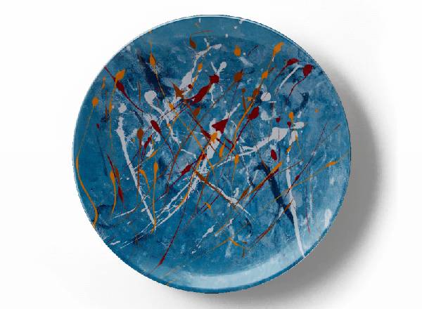 Декоративная тарелка Грег Ван Дайк Синяя композиция 12