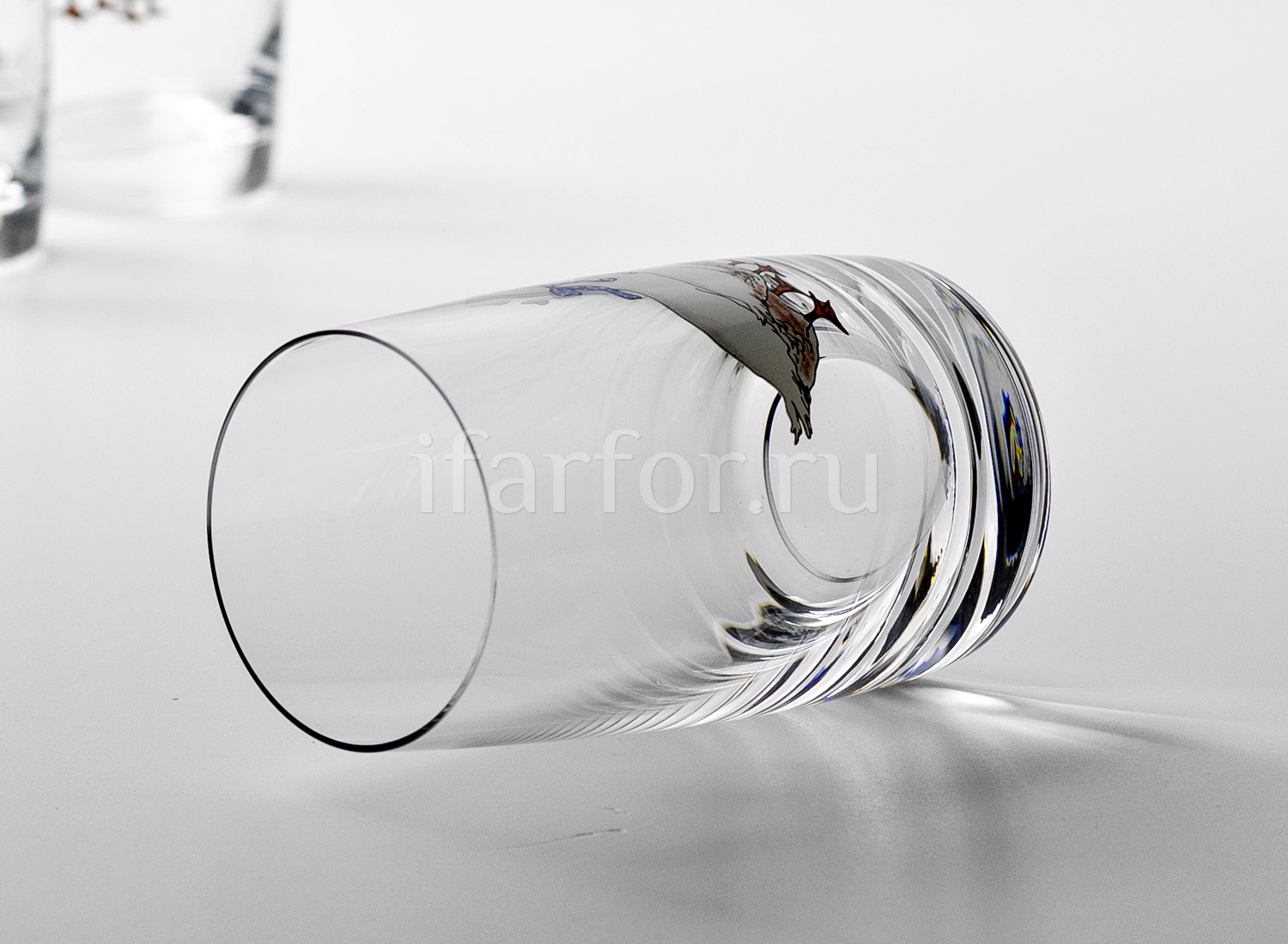 Набор стаканов для воды «Гуси» 6/6 Форма: AS Crystal. Хрустальное стекло. 250 мл.