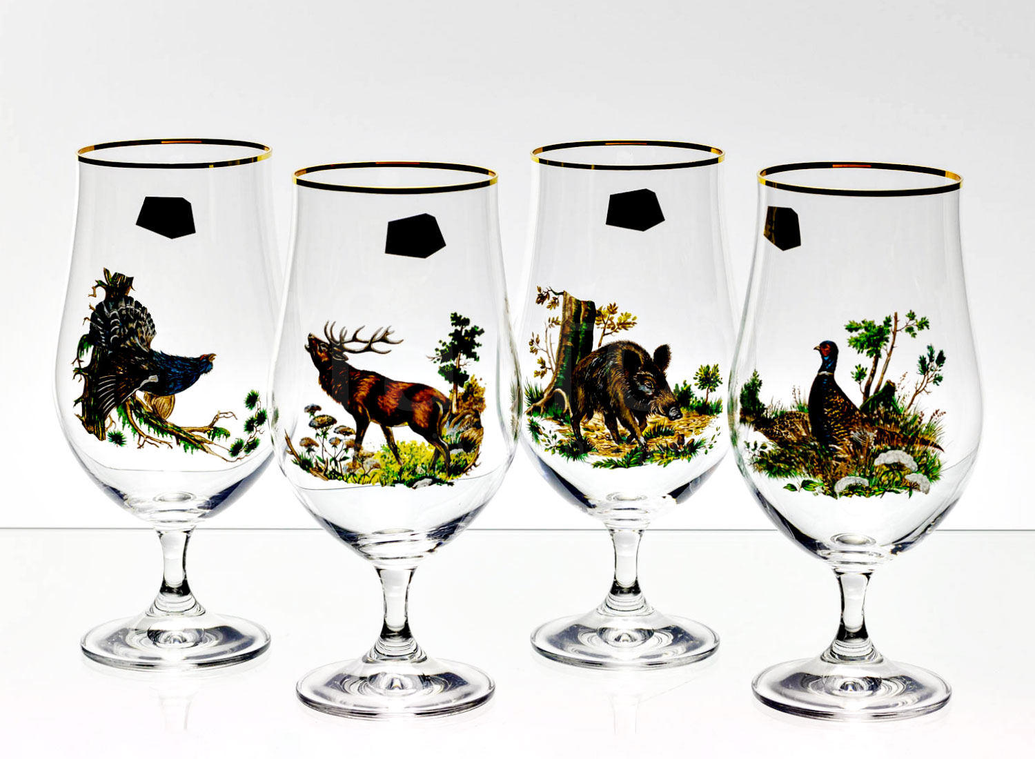 Набор бокалов для пива «Beercraft Охота» 4/4 Форма: Crystalex. Хрустальное стекло. 380 мл.