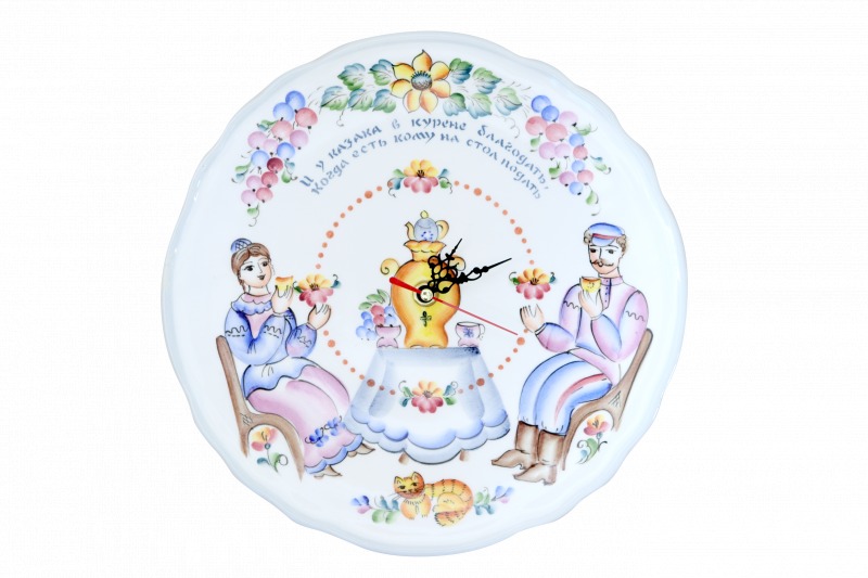Часы «Сказка (чаепитие)» Керамика. 260 x 35 мм.