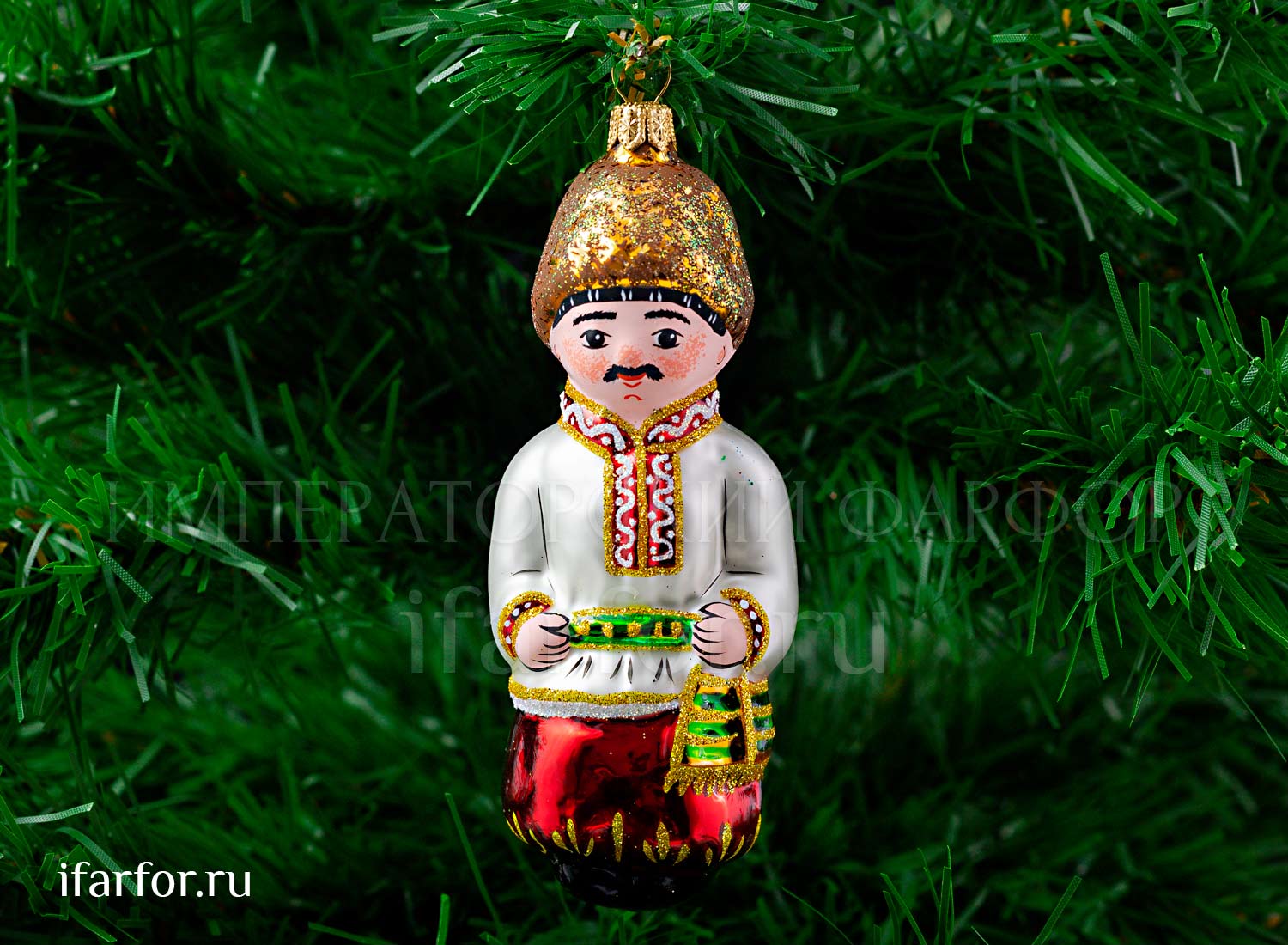 Елочная игрушка «Вакула» Форма: Вакула. Стекло. 120 мм.